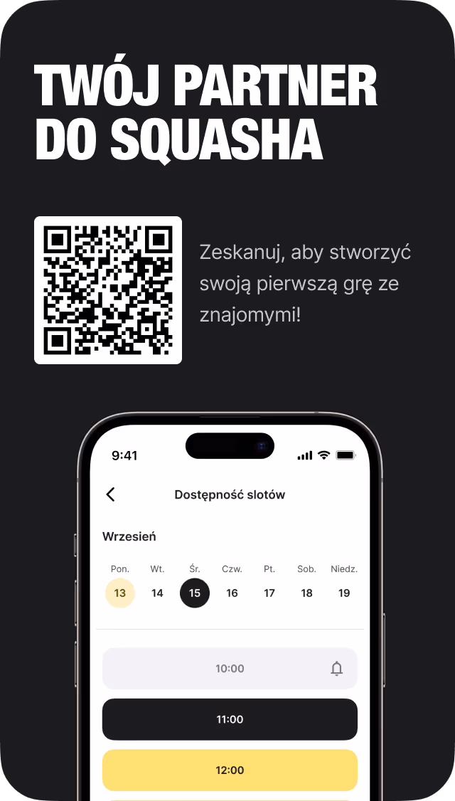 Twój partner
do squasha